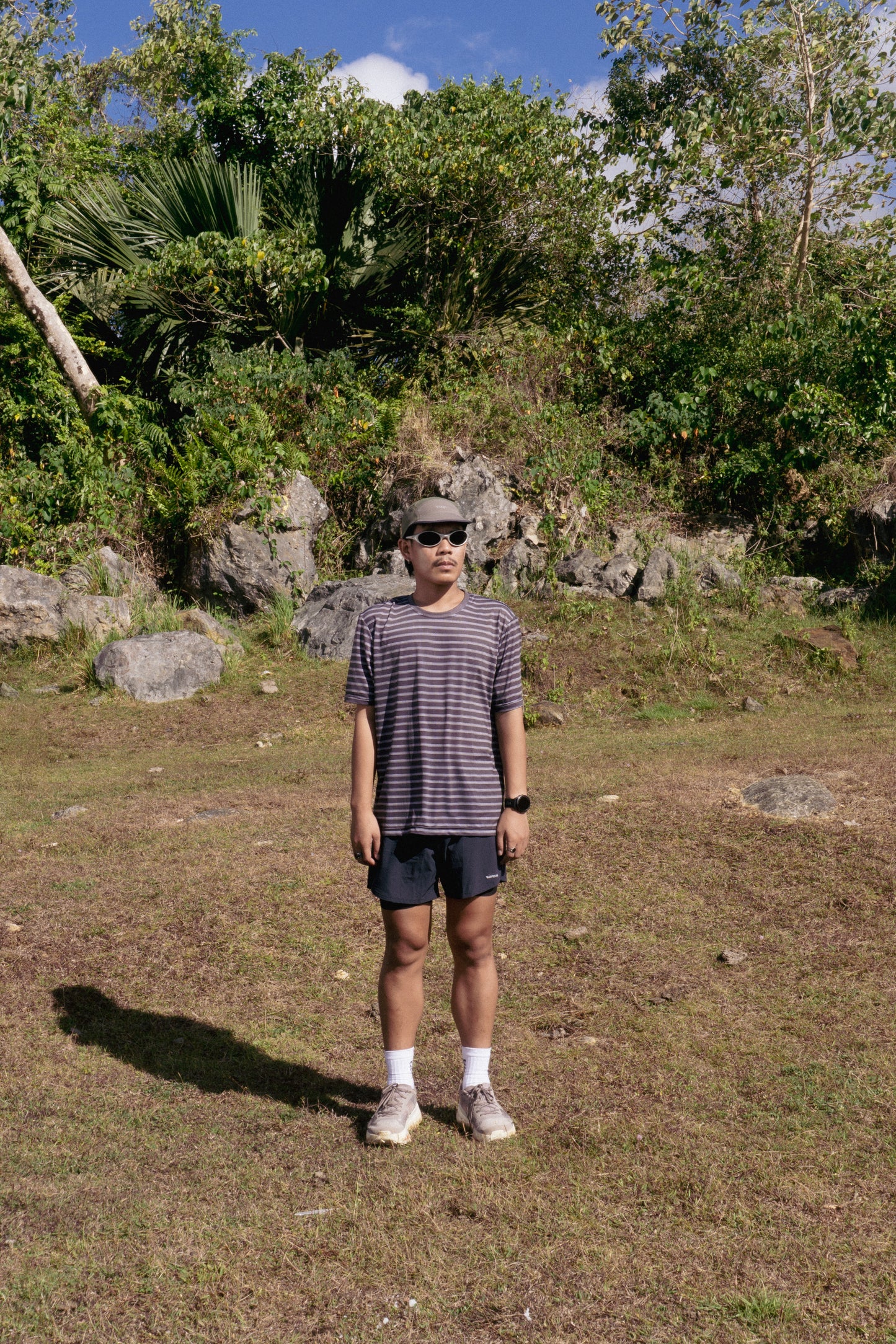 Stripes Active Tee - Dark