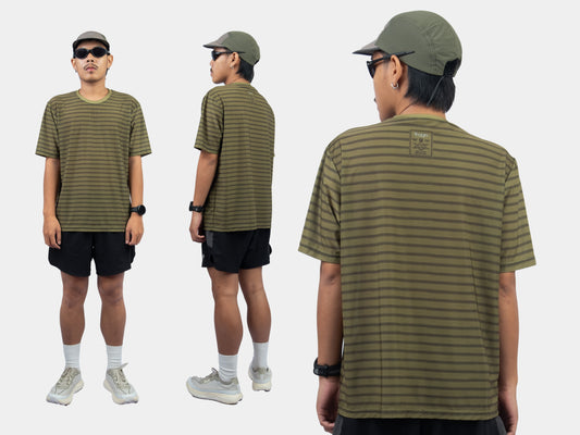 Stripes Active Tee - Cardamom